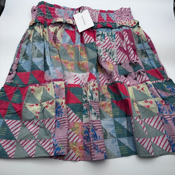 NWT Ophelia and Indigo Womens Skirt Sadie‎ Skirt Pastel Geo Boutique Brand Sz M - Picture 1 of 8